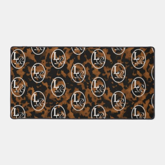 Modern Monogram Tortoise Shell Print Bureaumat (Voorkant)