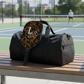 Modern Monogram Tortoise Shell Print Pickleball Paddle