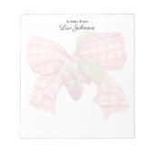 Modern Monogram Trendy Aardbei & Boog Notitieblok (Voorkant)