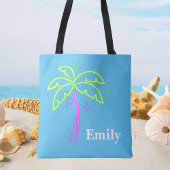 Modern Monogram Trendy Palm Tree Schattige Draagtas