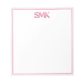 Modern Monogram Trendy Shadow Initialen Stijlvol Notitieblok (Voorkant)