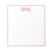 Modern Monogram Trendy Shadow Initialen Stijlvol Notitieblok (Voorkant)