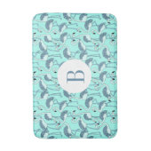 Modern Monogram Tropisch Flamingo patroon Badmat (Voorkant Verticaal)