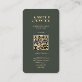 Modern Monogram Tuinbouwer Groen Visitekaartje (Achterkant)