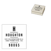 Modern Monogram Typografie Retouradres Rubberstempel (Gestempeld)