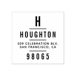Modern Monogram Typografie Retouradres Rubberstempel