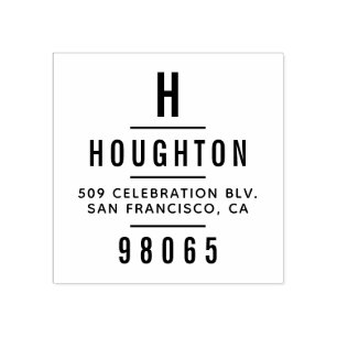 Modern Monogram Typografie Retouradres Rubberstempel
