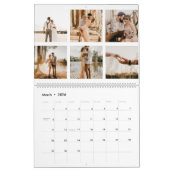 Modern monogram uw gezin 26 foto collage raster kalender (Mar 2026)
