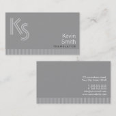 Modern Monogram Vertaal Visitekaartje (Voorkant / Achterkant)