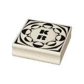 Modern Monogram Vertical Initials Art Stamp Rubberstempel (Stempel)
