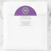 Modern Monogram Violet Esthetisch Ronde Sticker (Tas)