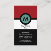 Modern Monogram Visitekaartje (Voorkant)