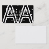 MODERN MONOGRAM VISITEKAARTJE BLACK (Voorkant / Achterkant)