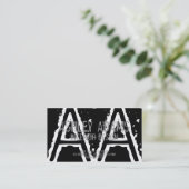 MODERN MONOGRAM VISITEKAARTJE BLACK (Staand voorkant)