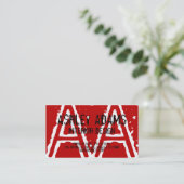 MODERN MONOGRAM VISITEKAARTJE RED (Staand voorkant)