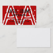 MODERN MONOGRAM VISITEKAARTJE RED (Voorkant / Achterkant)