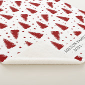 modern monogram voor rood dennenbos sherpa deken (3/4)