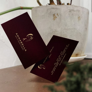 Modern Monogram Vrouw Face Line Art Visitekaartje