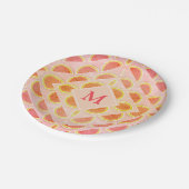 Modern Monogram WATERMELON Papieren Bordje (Gekanteld)