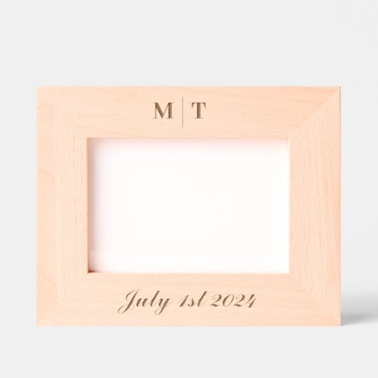 Modern Monogram Weddenschap Gegraveerde Lijstjes (Voorkant)