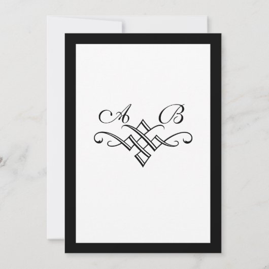 Modern Monogram Weddenschap in Wit Kaart (Achterkant)