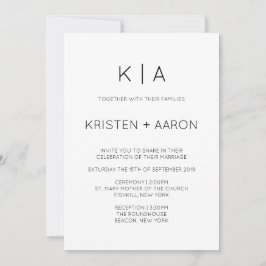 Modern Monogram Weddenschap Kaart