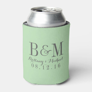 Modern Monogram Weddenschap Mint Green Blikjeskoeler