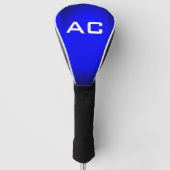 Modern Monogram White Blue Plain Golfheadcover (Voorkant)