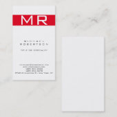 Modern Monogram White Stripe Visitekaartje (Voorkant / Achterkant)
