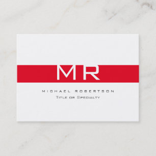 Modern Monogram White Stripe Visitekaartje