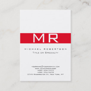 Modern Monogram White Visitekaartje