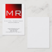 Modern Monogram White Visitekaartje (Voorkant / Achterkant)