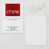 Modern Monogram White Visitekaartje (Voorkant / Achterkant)