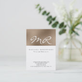 Modern Monogram Wit Beige Clean Visitekaartje (Staand voorkant)