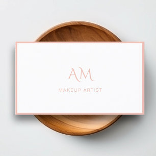 Modern, Monogram, wit-blush Visitekaartje