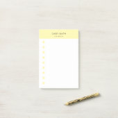 Modern Monogram & Wit Geel Dagelijks  Post-it® Notes (Op bureau)