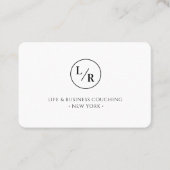 Modern, Monogram, wit visitekaartje (Voorkant)