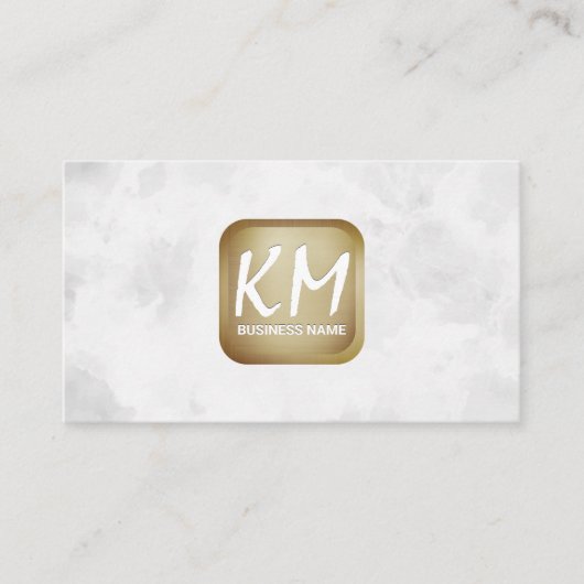 Modern monogram | Witte textuur achtergrond Visitekaartje (Voorkant)