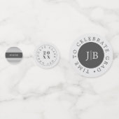 Modern Monogram Zilver Grijs Graduation Party Confetti (Voorkanten)