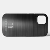 Modern Monogram zwart Case-Mate iPhone Case (Achterkant (horizontaal))
