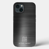 Modern Monogram zwart Case-Mate iPhone Case (Achterkant)