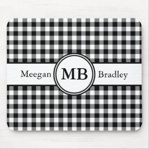 Modern Monogram Zwart En Wit Patroon Muismat