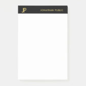 Modern Monogram Zwart Wit Goud Elegant Eenvoudig Post-it® Notes (Voorkant)