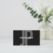 Modern Monogram Zwart Wit Minimalistische Sjabloon Visitekaartje (Staand voorkant)
