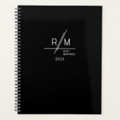 Modern Monogram zwart-wit Planner (Voorkant)