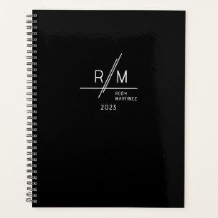 Modern Monogram zwart-wit Planner