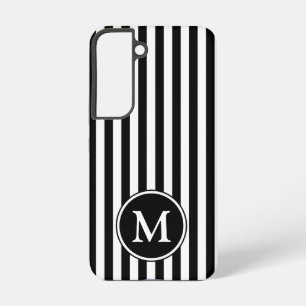 Modern Monogram zwart-wit strepen Samsung Galaxy Hoesje
