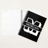 Modern monogram zwart-wit vet typografie planner (Display)