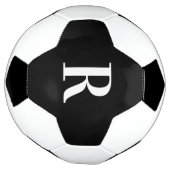 Modern Monogram zwart-wit Voetbal (Gedraaid)