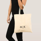 Modern Monogram | Zwarte tekst Tote Bag (Voorkant (product))